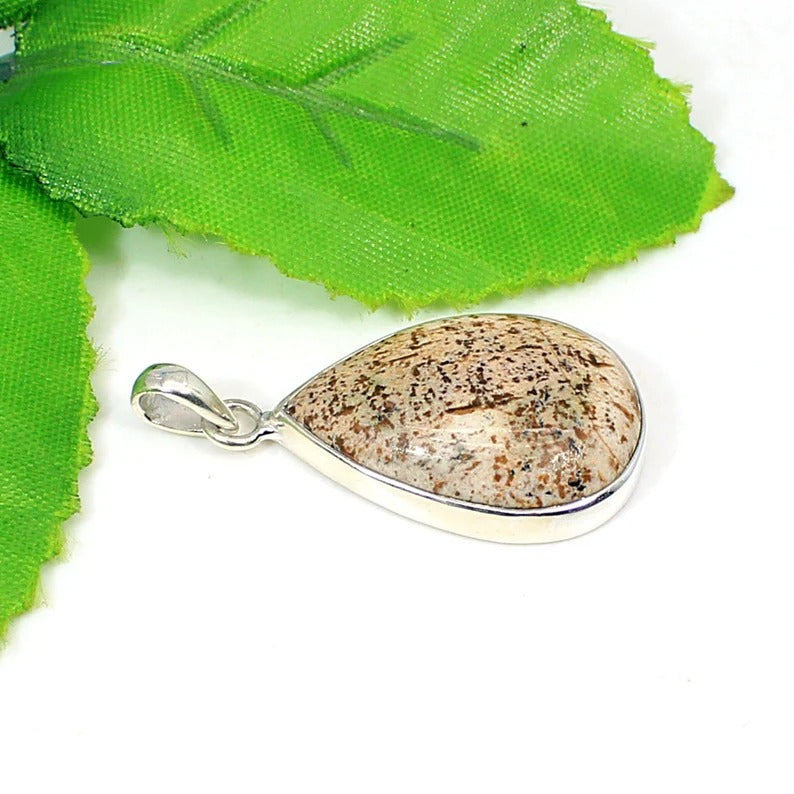 Picture Jasper Gemstone Sterling Silver Pendant