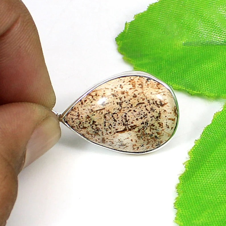 Picture Jasper Gemstone Sterling Silver Pendant