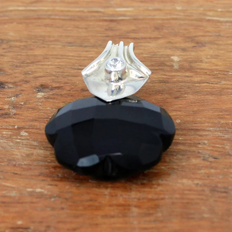 Black Onyx Gemstone 92.5 Sterling Silver Pendant