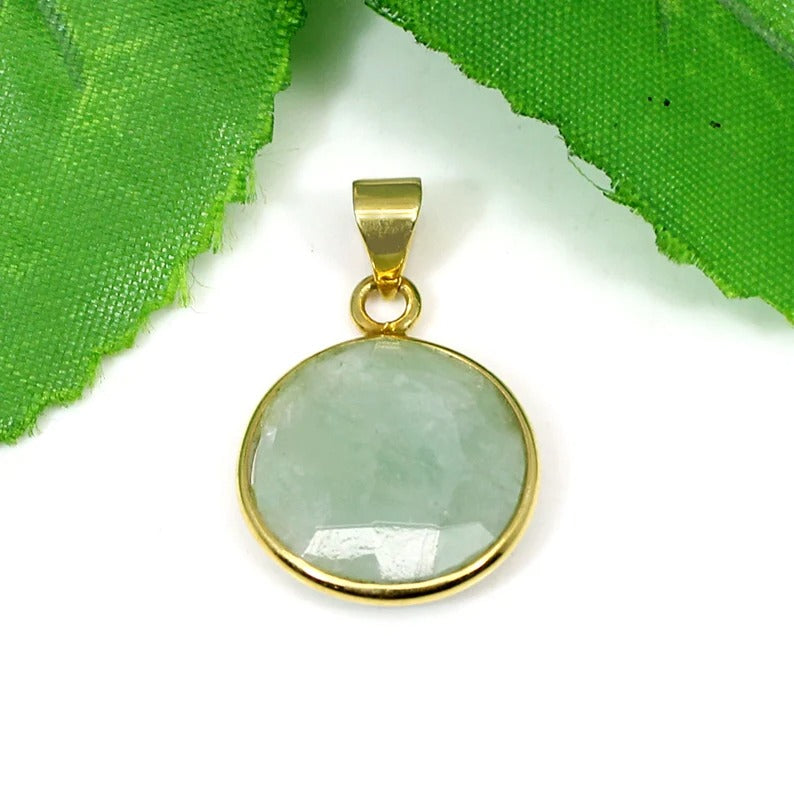 Milky Aquamarine Gemstone 925 Sterling Silver Pendant