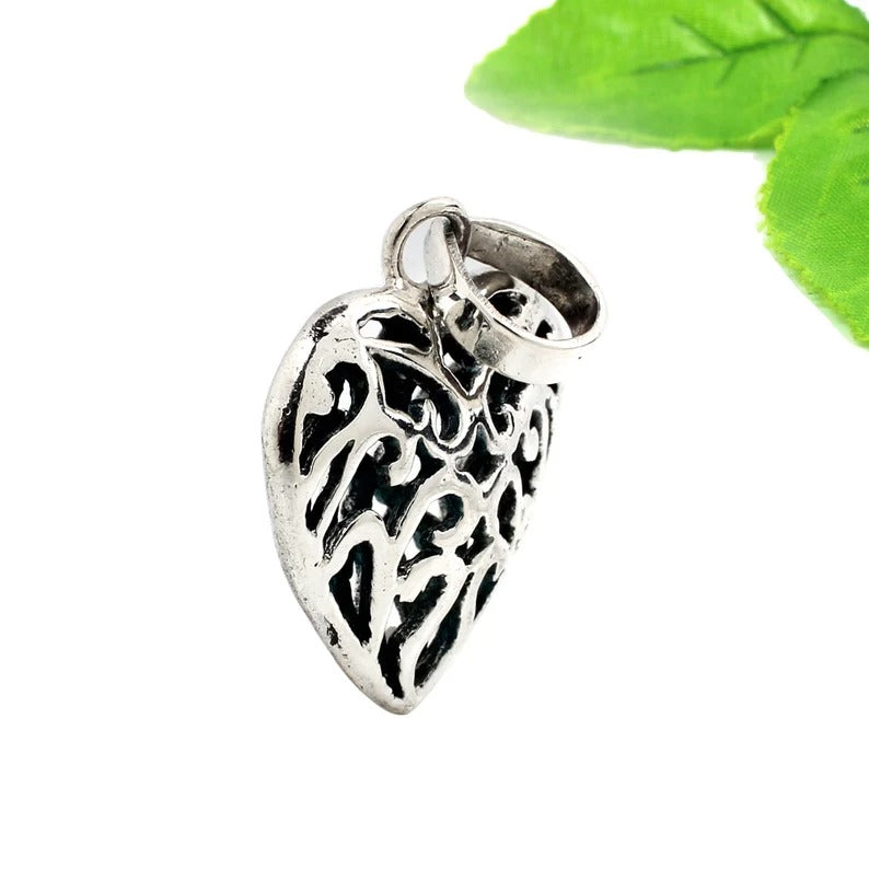 Unique Designer 92.5 Sterling Silver Heart Charm Pendant