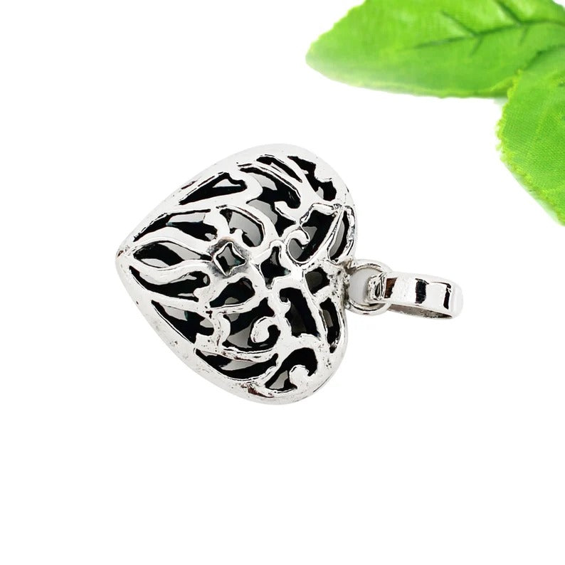 Unique Designer 92.5 Sterling Silver Heart Charm Pendant