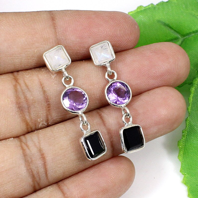 92.5 Sterling Silver Dangle Earrings