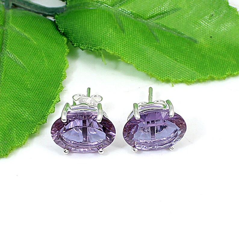 Amethyst Gemstone 92.5 Sterling Silver Earrings