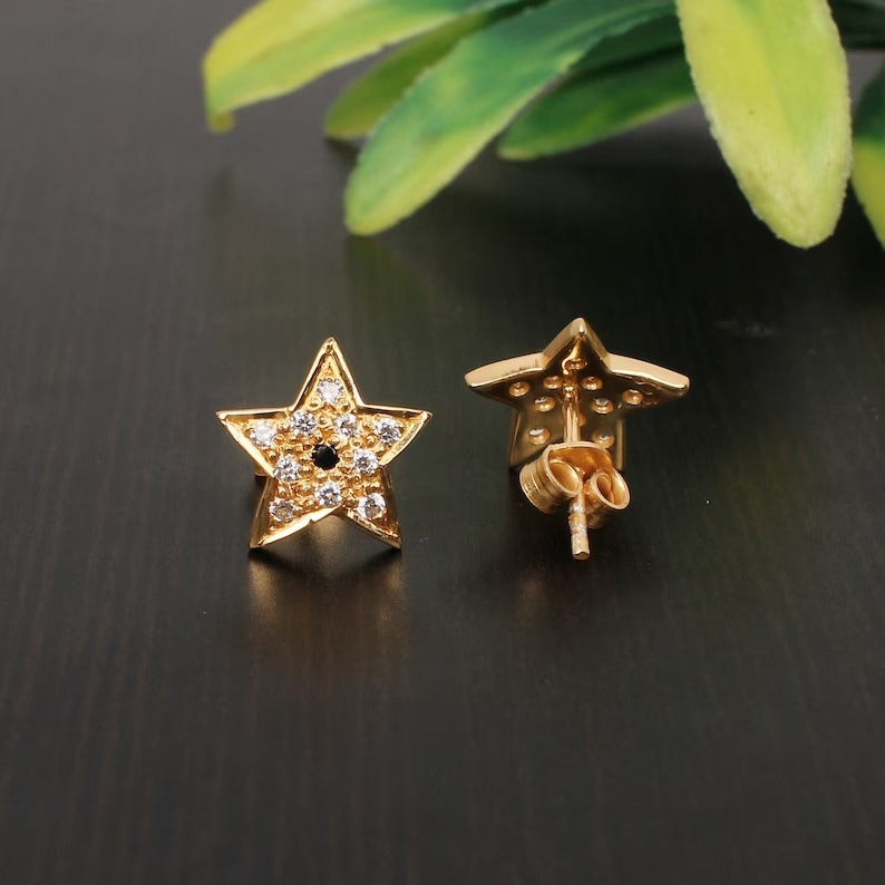 Mini Star 92.5 Solid Silver Stud Earrings