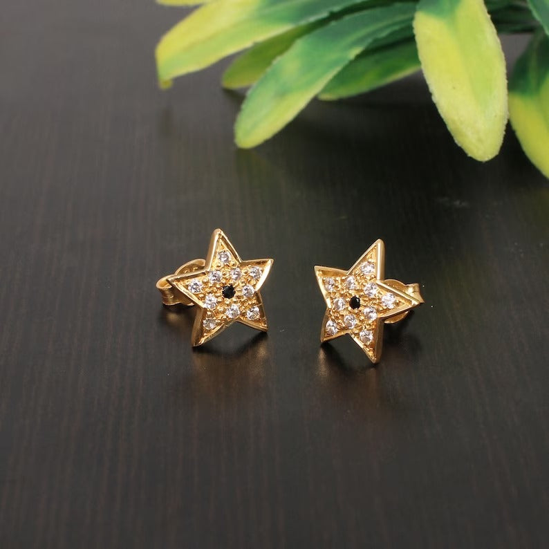 Mini Star 92.5 Solid Silver Stud Earrings