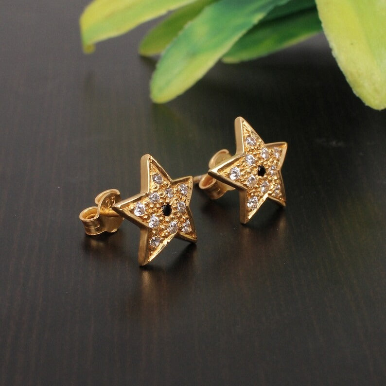 Mini Star 92.5 Solid Silver Stud Earrings