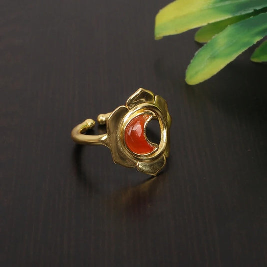 92.5 Sterling Silver Carnelian Gemstone Ring