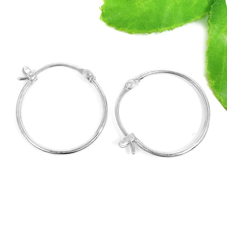 92.5 Sterling Silver Large Hoop Earrings