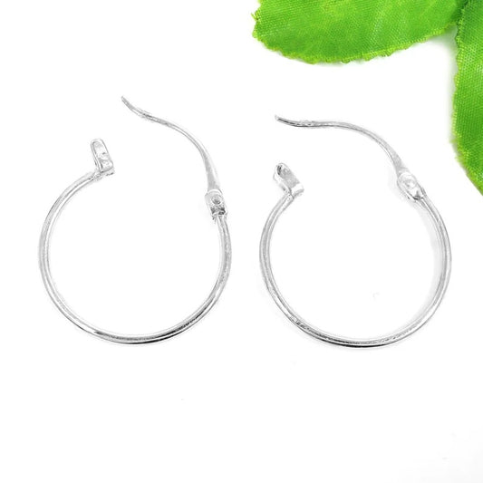 92.5 Sterling Silver Large Hoop Earrings