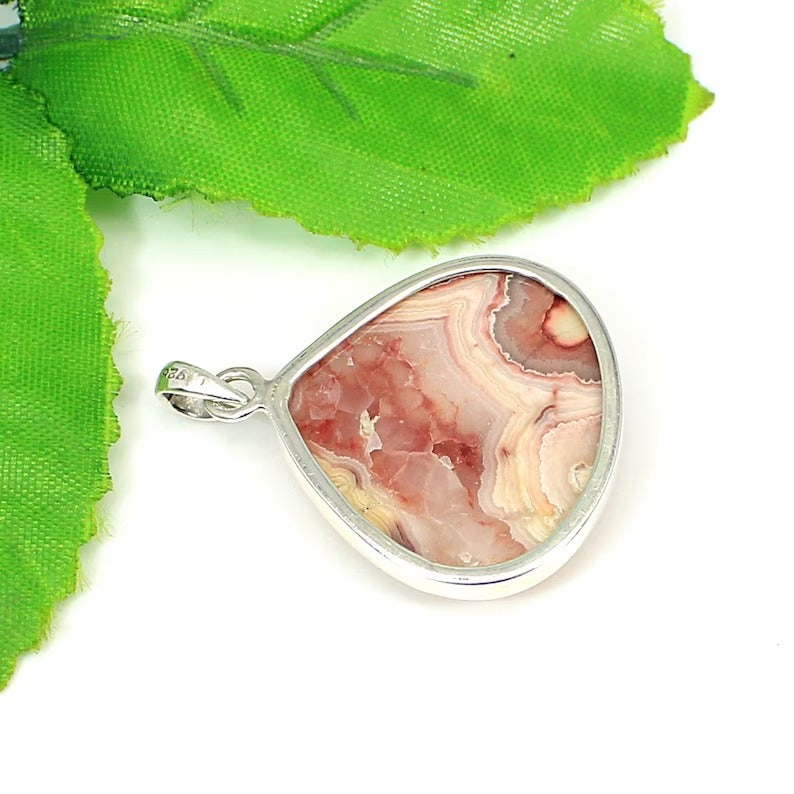 Crazy lace Agate Gemstone Sterling Silver Pendant