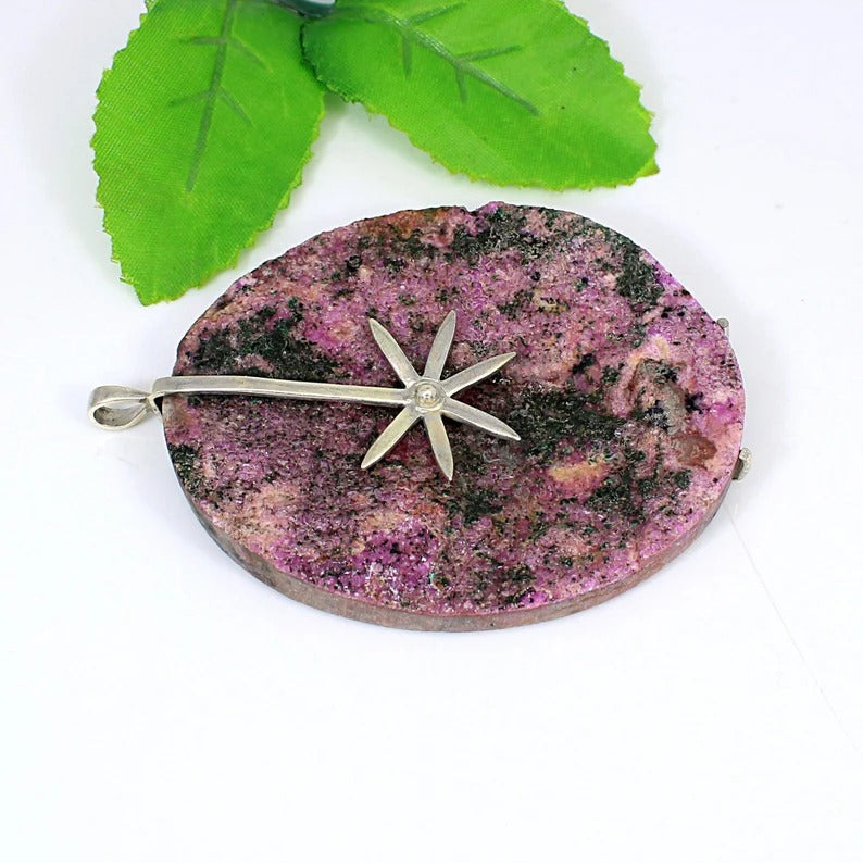 92.5 Sterling Silver Cobalt Calcite Druzy Pendant