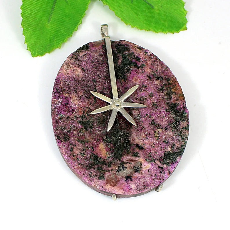 92.5 Sterling Silver Cobalt Calcite Druzy Pendant