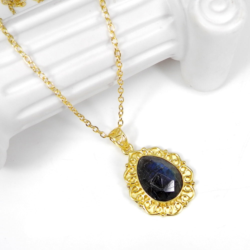 Labradorite 18K Gold Plated Designer Necklace