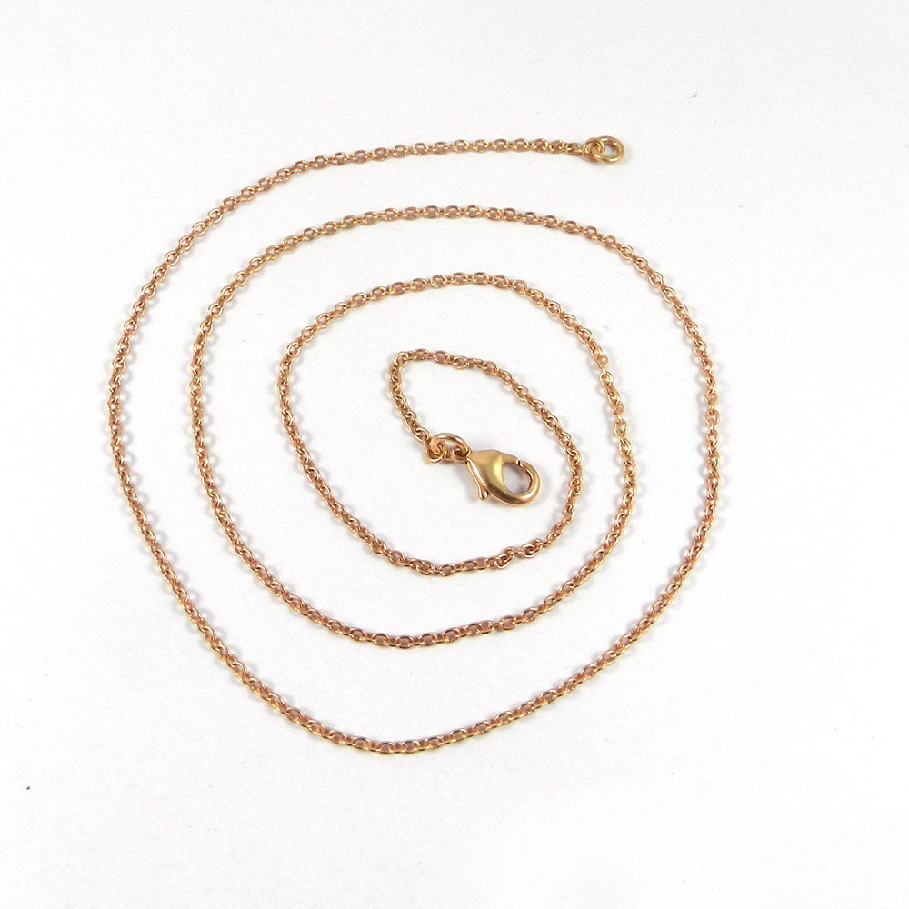 Designer Rose Gold Plated 22 Inch Cable Thin Chain