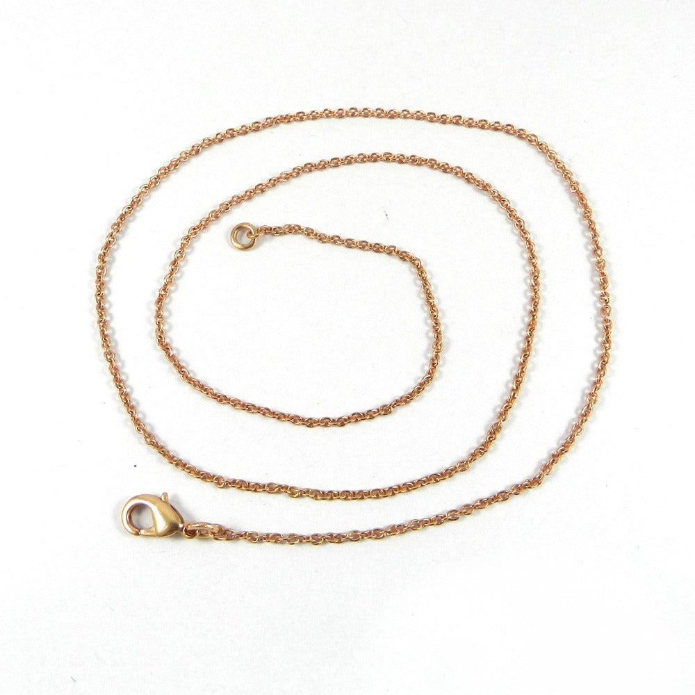 Designer Rose Gold Plated 20 Inch Cable Thin Chain