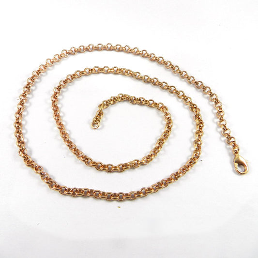 Designer Rose Gold Plated 22 Inch Cable Thick Chain