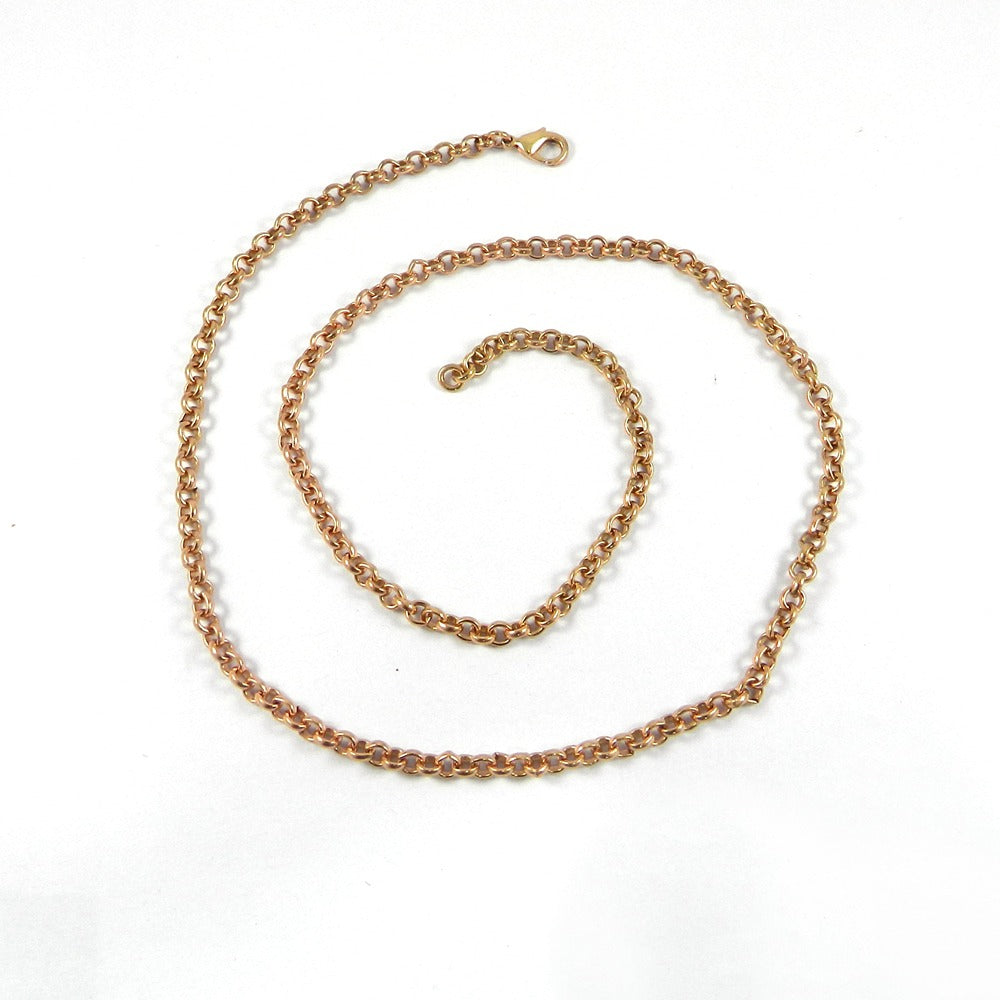 Designer Rose Gold Plated 20 Inch Cable Thick Chain