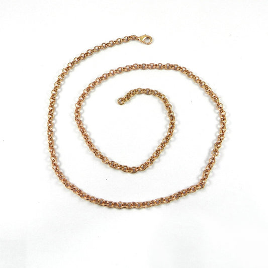 Designer Rose Gold Plated 20 Inch Cable Thick Chain