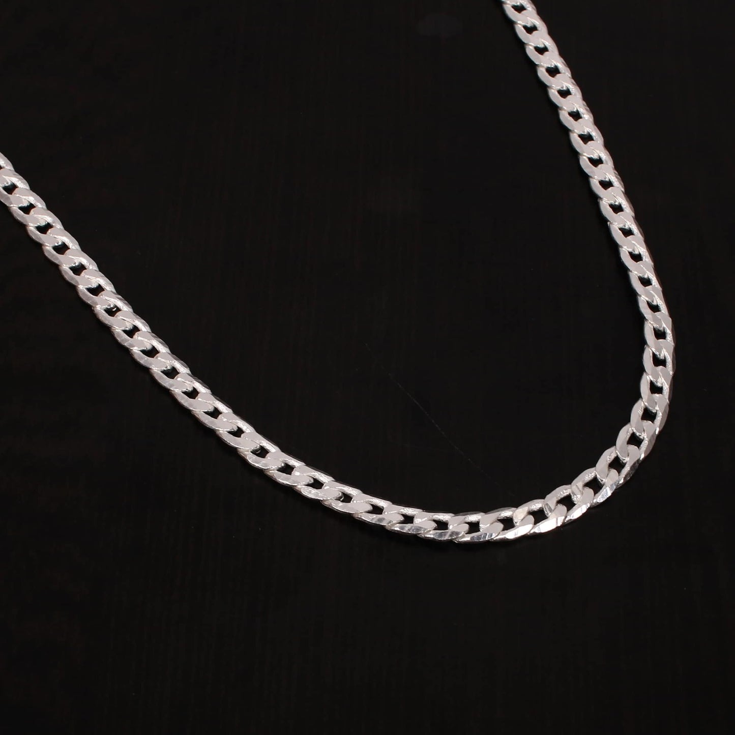 Brass Curb Link Chain With Silver Plating