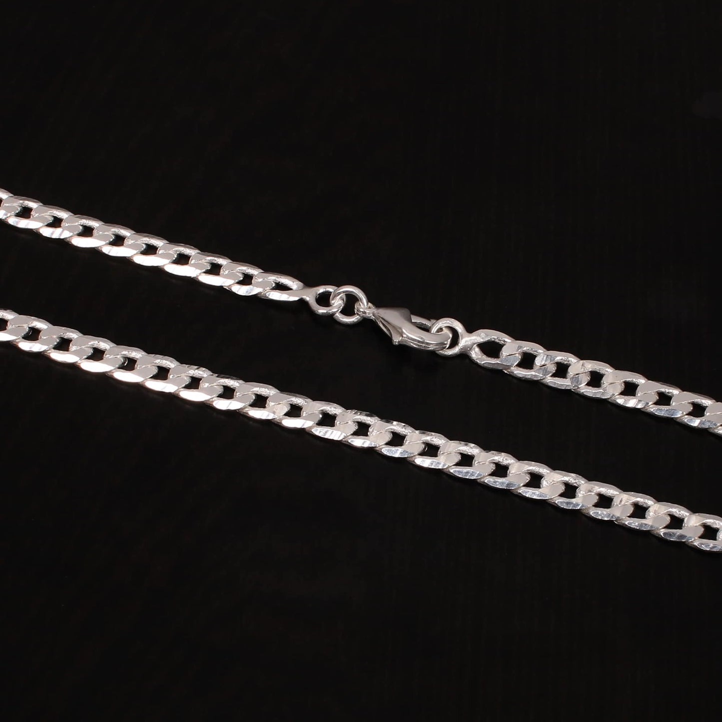 Brass Curb Link Chain With Silver Plating