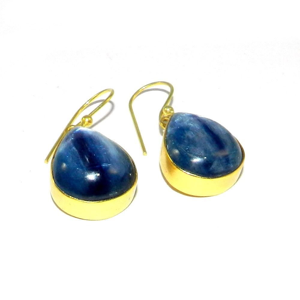 Kyanite 18k Gold plated Bezel Earring