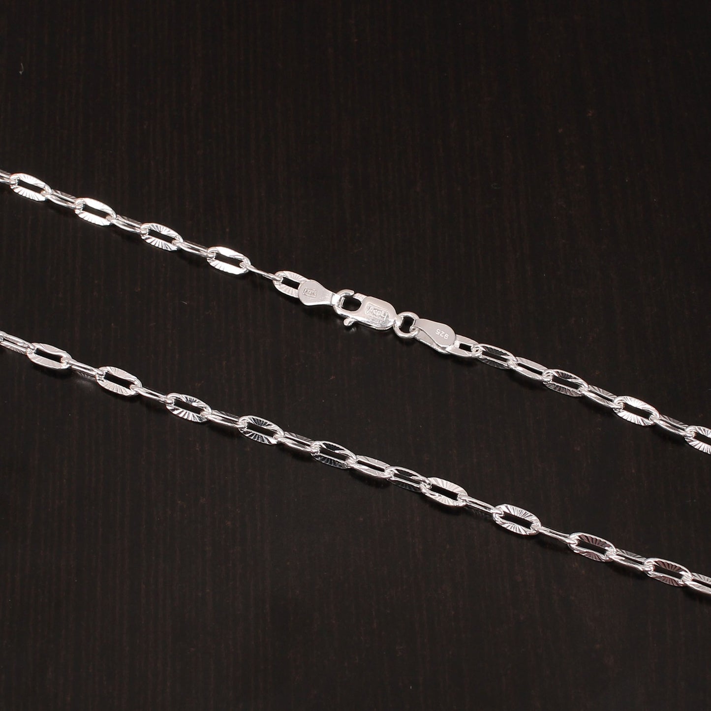 925 Sterling Silver 20 Inches Italian Paper Clip Chain