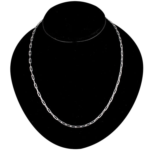 925 Sterling Silver 20 Inches Italian Paper Clip Unisex Chain