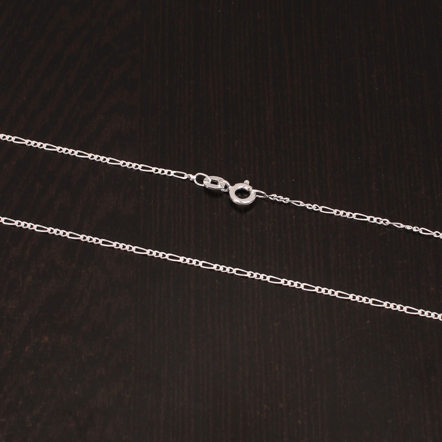 925 Sterling Silver 18 Inches Unisex Figaro Chain