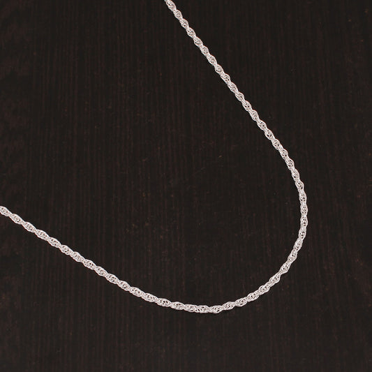 925 Sterling Silver 18 Inches Unisex Rope Chain