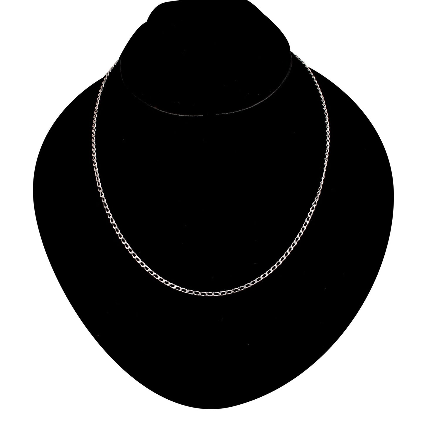 925 Sterling Silver 18 Inches Unisex Italian Curb Chain