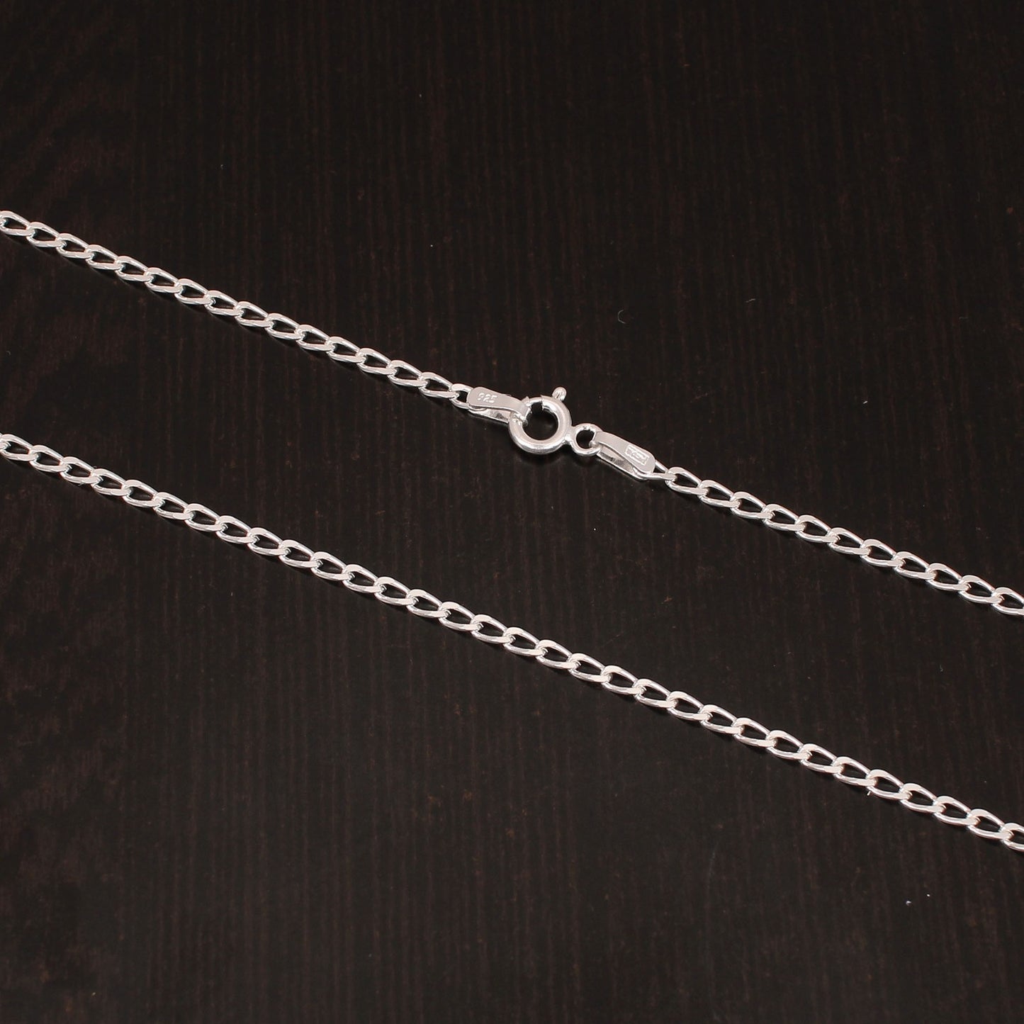 925 Sterling Silver 18 Inches Unisex Italian Curb Chain