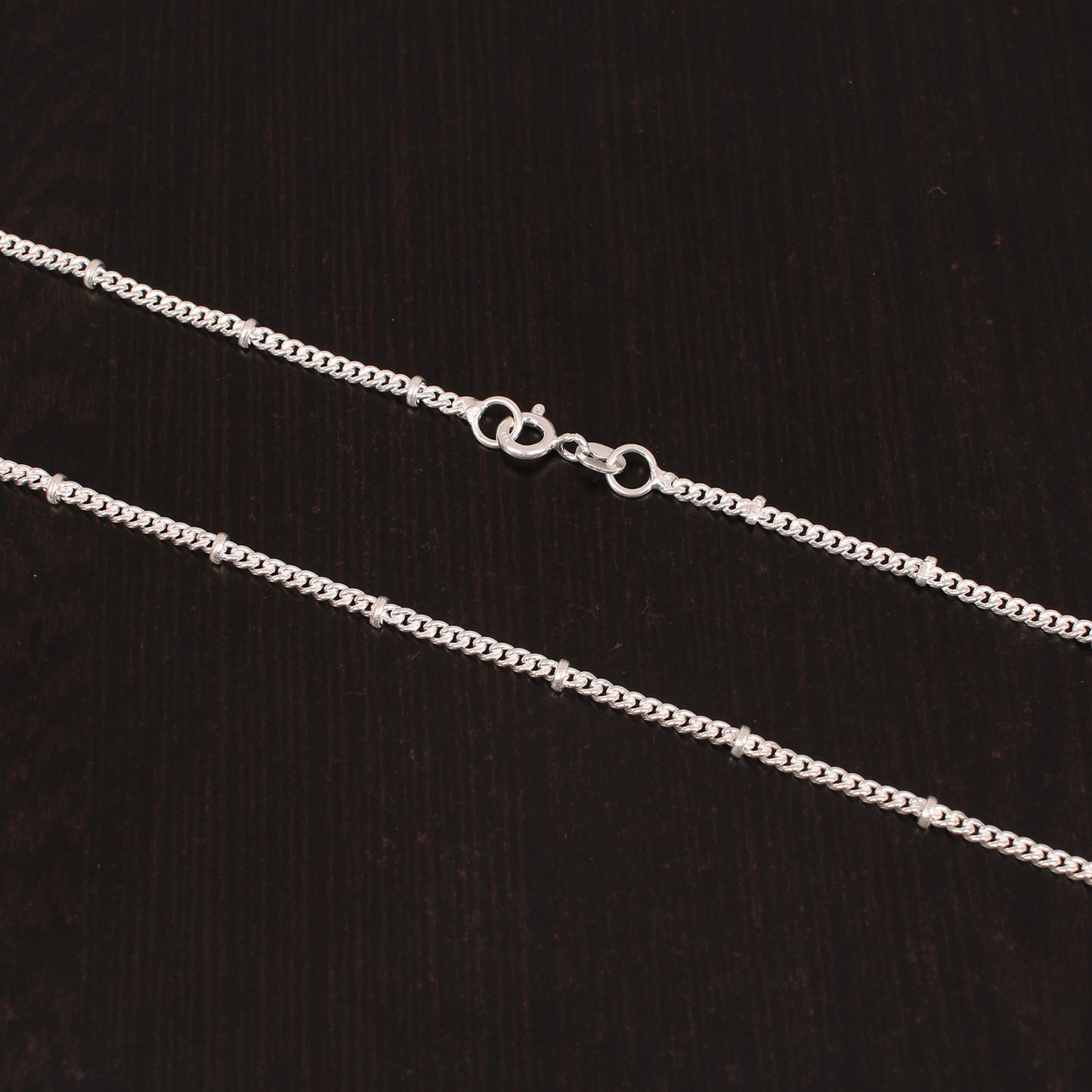 925 Solid Silver 18 Inches Unisex Satellite Chain