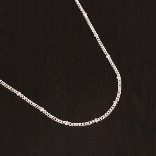 925 Solid Silver 18 Inches Unisex Satellite Chain