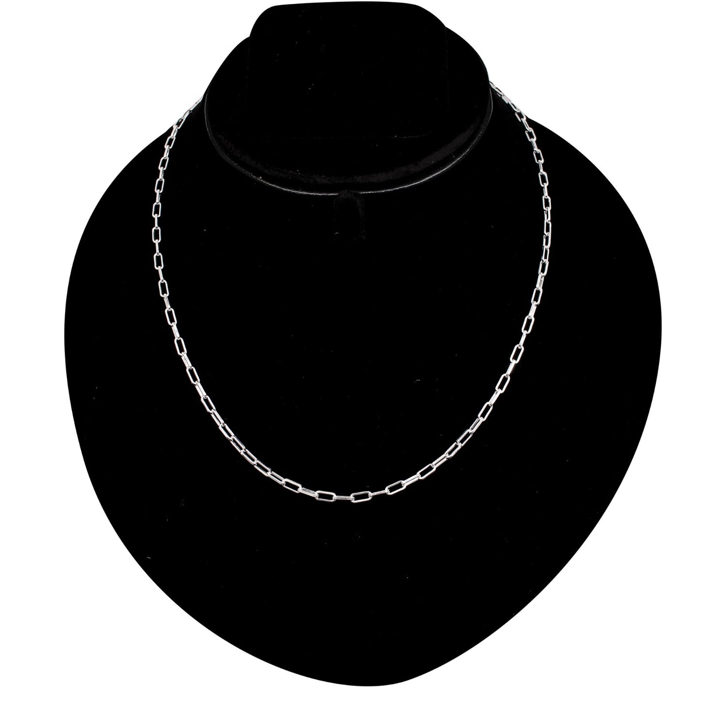 925 Sterling Silver 18 Inches Italian Paper Clip Chain