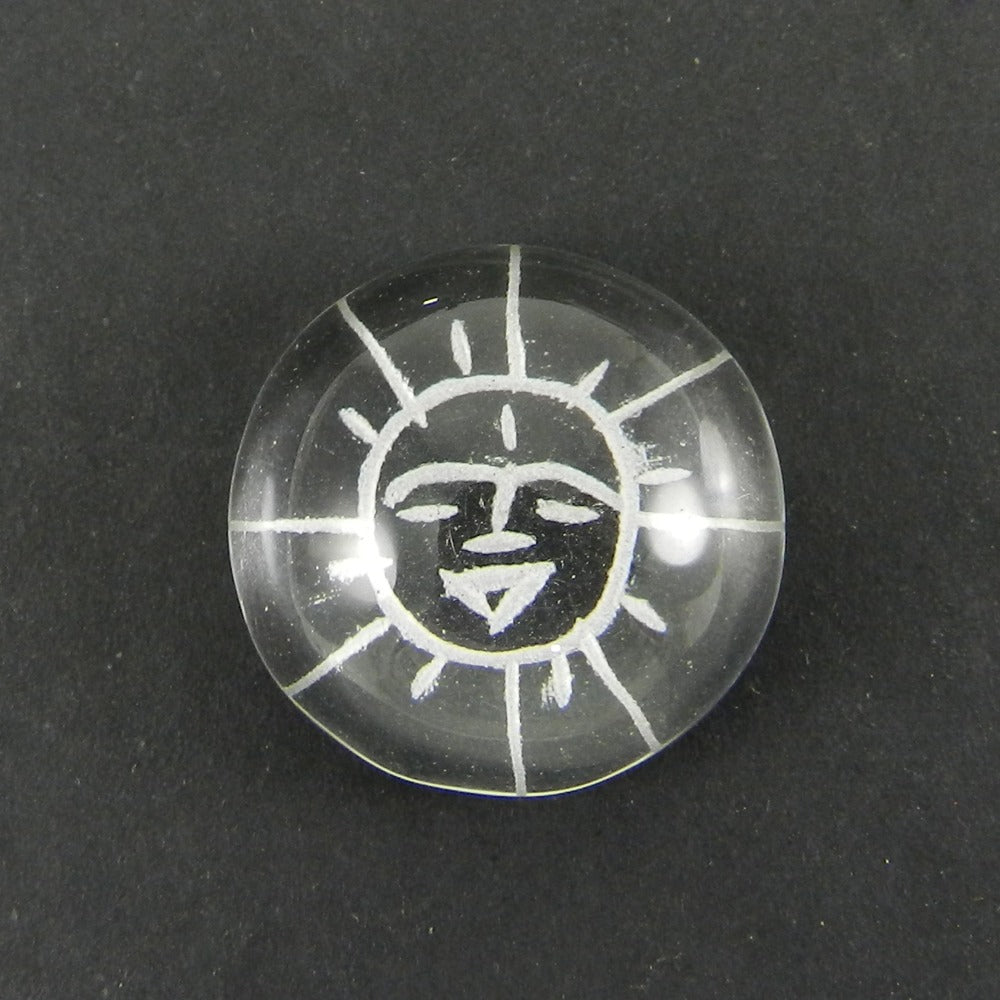 Crystal Carving Surya Yantra 22mm Round Cabochon 36.8 Cts