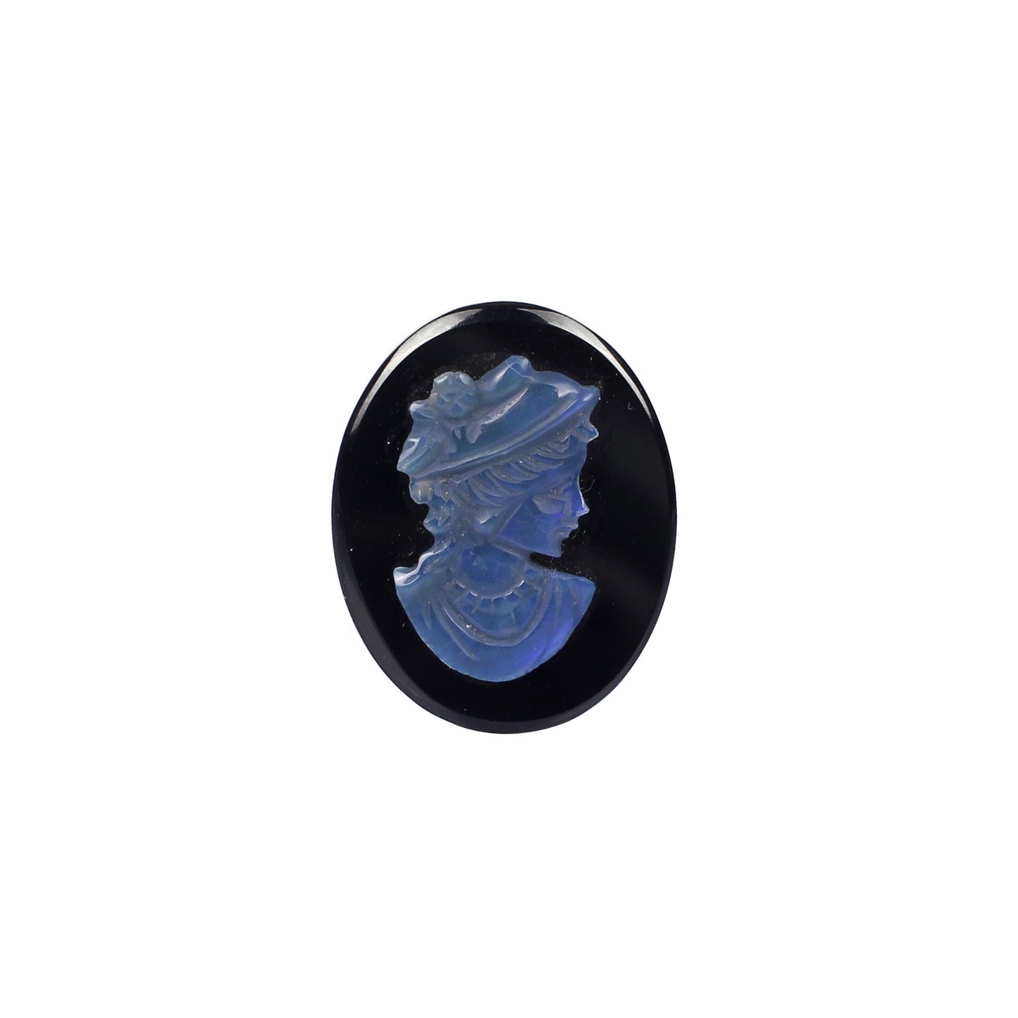 Natural Japanese Opal Cameo On 25x20mm Black Onyx 11.35Cts Gemstone