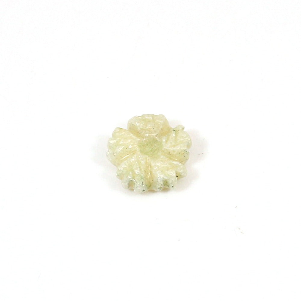 Natural Ivory Quartz 2.60 Cts Flower Carving 10mm Loose Gemstone