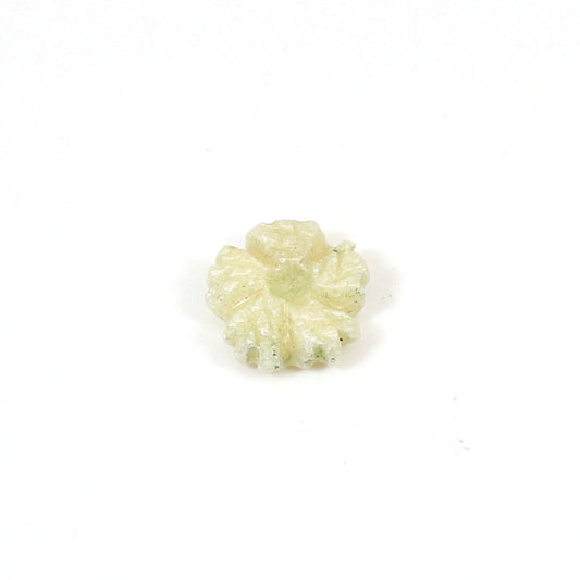 Natural Ivory Quartz 2.60 Cts Flower Carving 10mm Loose Gemstone