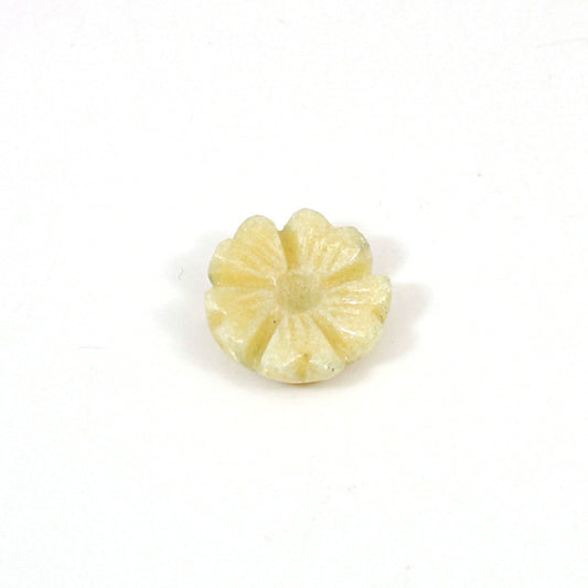 Natural Ivory Quartz 8.65 Cts Flower Carving 15mm Loose Gemstone