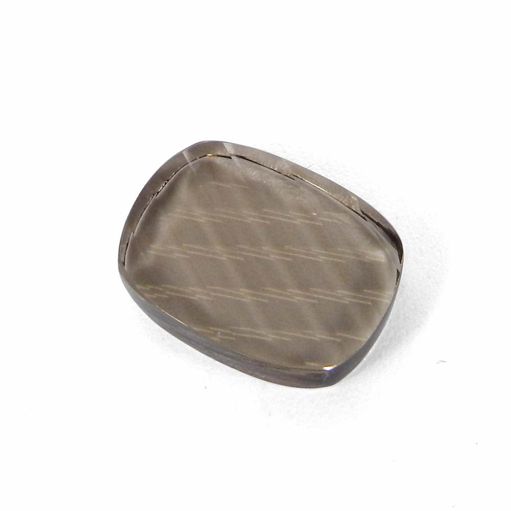 Smoky Quartz 16x12mm Pineapple Carved Cushion Plate 8.45 Cts