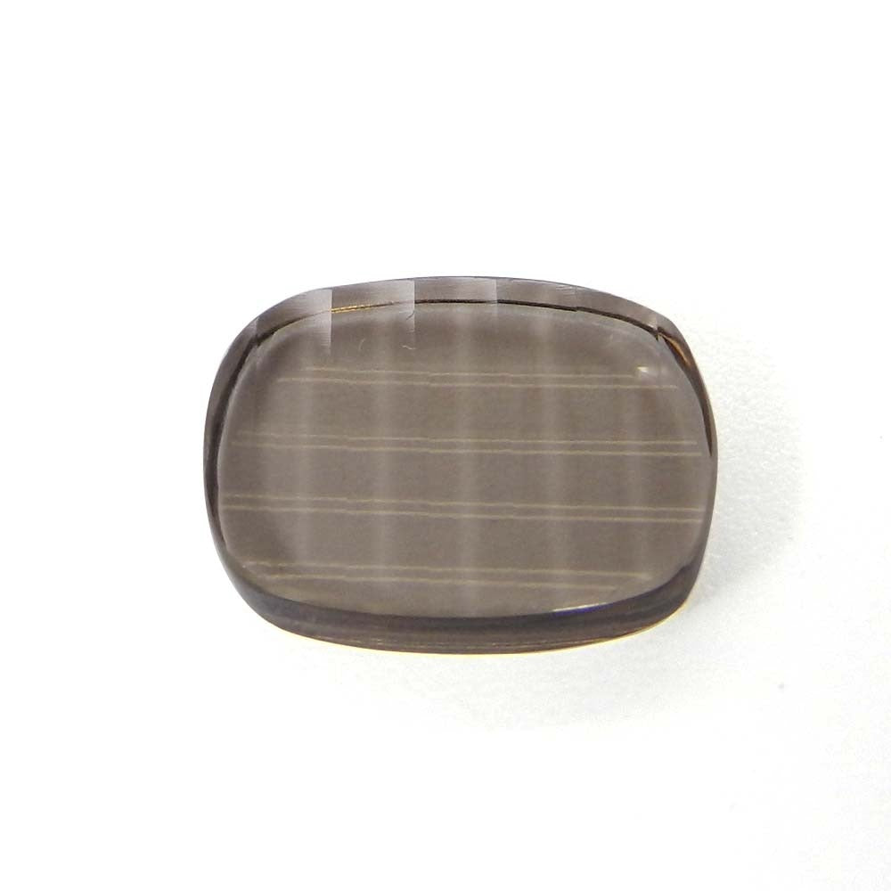 Smoky Quartz 16x12mm Carved Chess Cushion Plate 7.65 Cts