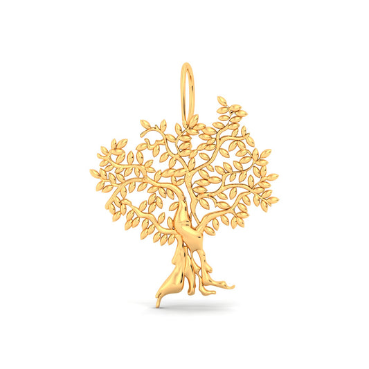 Aged Tree Gold Plated Dangle Earring