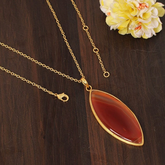 Natural Red Onyx Gemstone Necklace