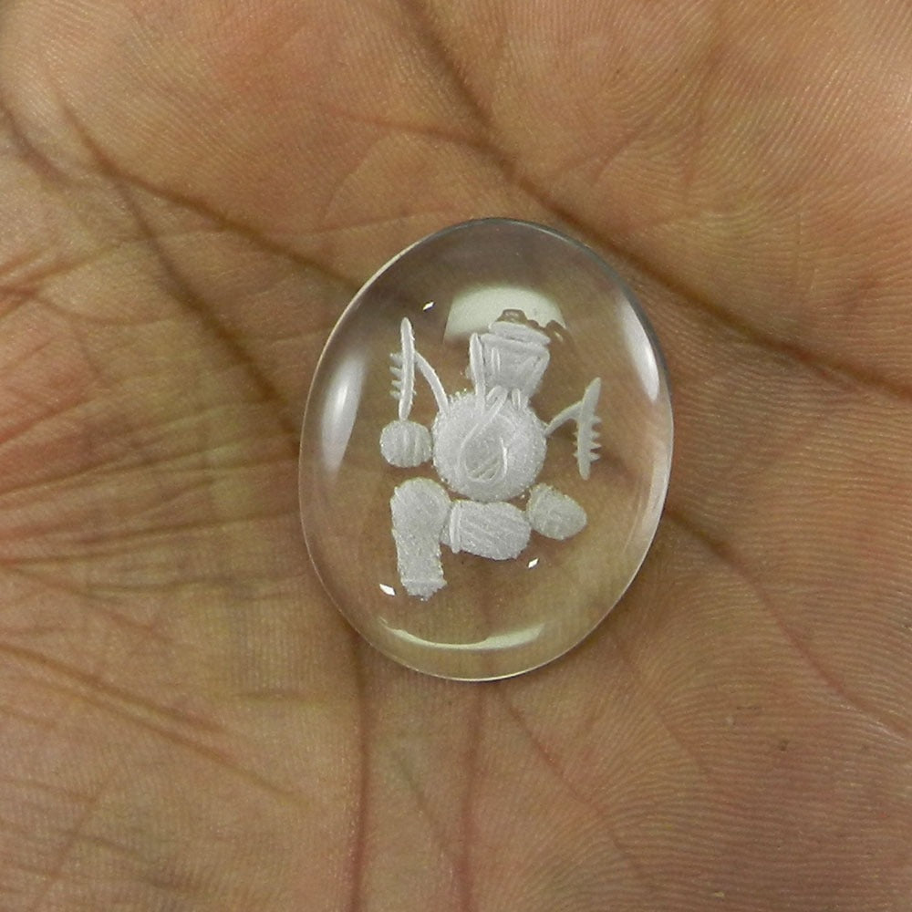 Crystal Carving 33x26mm Oval Cabochon 52.6 Cts