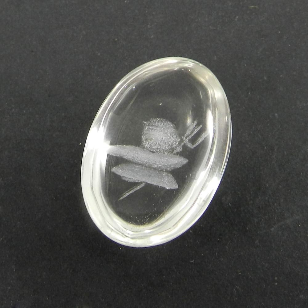 Crystal Carving 25x17mm Oval Cabochon 26.7 Cts