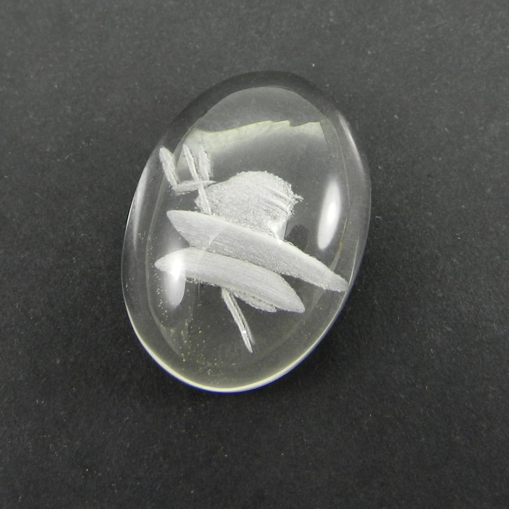 Crystal Carving 25x17mm Oval Cabochon 26.7 Cts