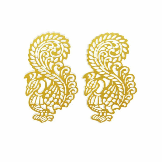 Peacock filigree shaped raw brass gold plated laser cut 62 x 33 mm charms connector findings accessories for making jewelry