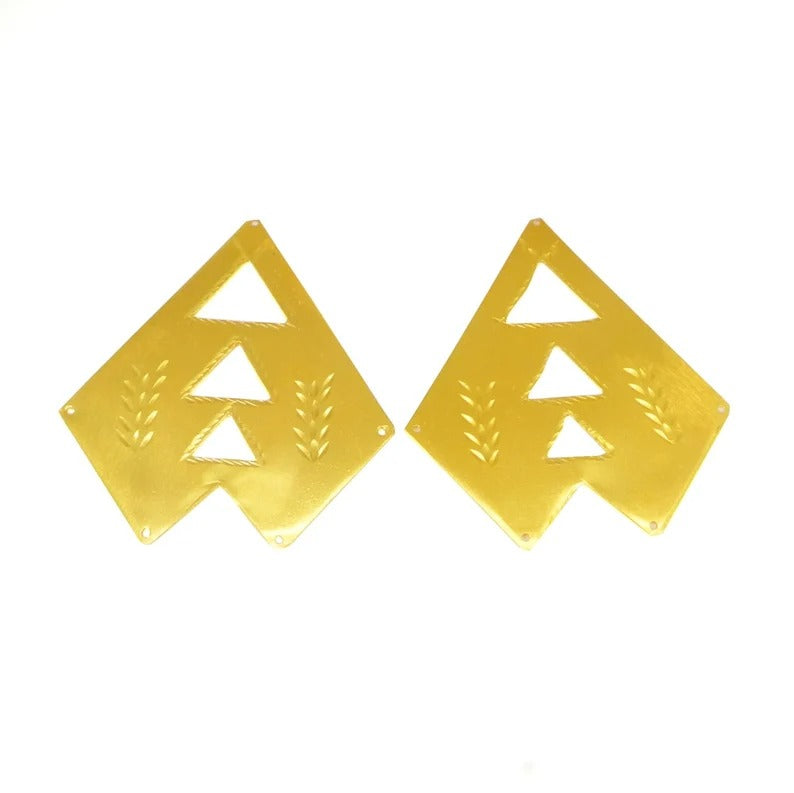 Chevron shaped raw brass gold plated laser cut five hole 78 x 68 mm geometric charms connector findings accessories for making jewelry