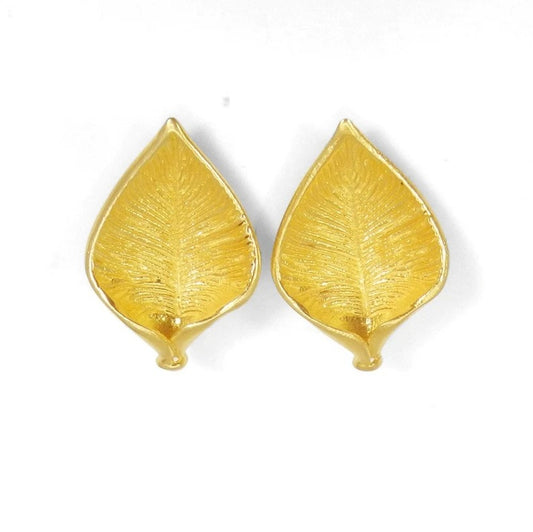 Dry leaf shaped raw brass gold plated laser cut 26 x 18 mm charms connector handmade findings accessories for making jewelry